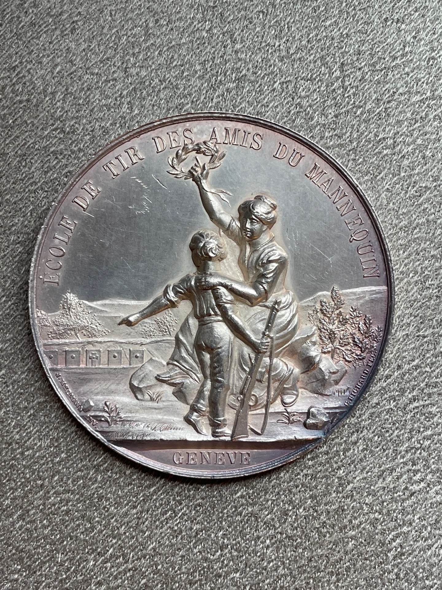 Médaille Commémorative Ancienne - Guines (62) Concours De Tir 1890 - XIXe, Laiton, Collection
