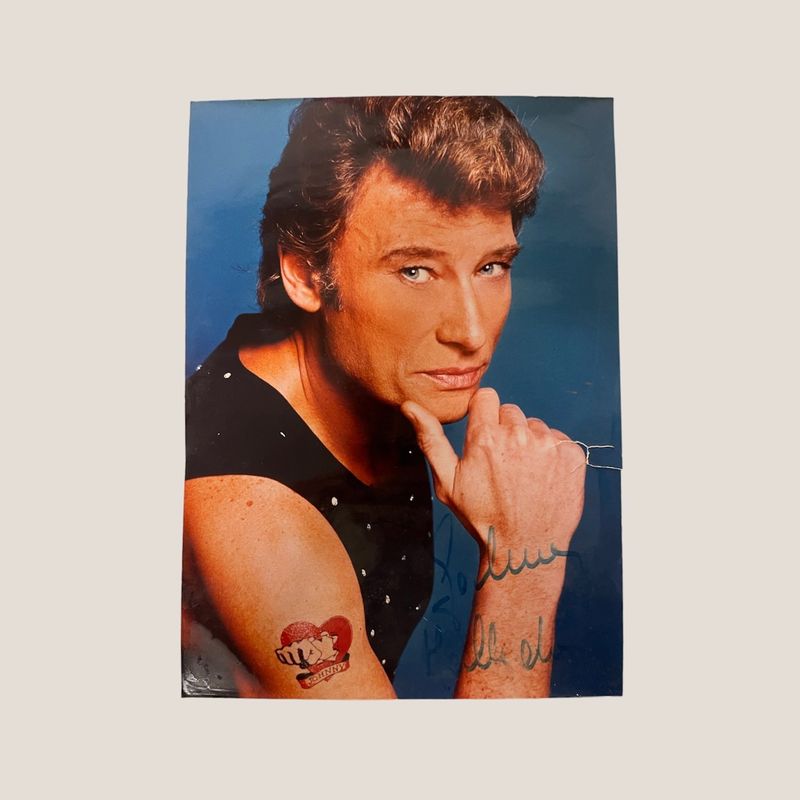 Johnny Hallyday original signed photograph Geneva Collections autographe