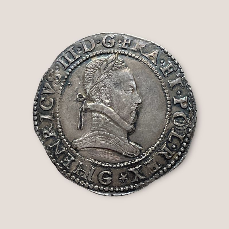 France. Franc au col plat 1579G, Henri III