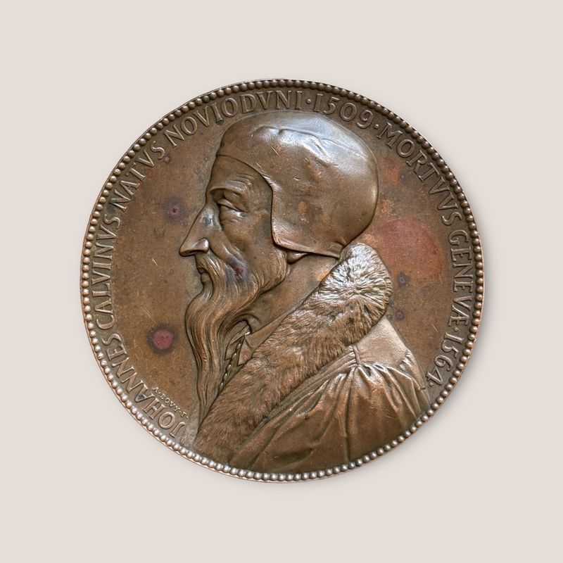 Switzerland, Geneva, John Calvin, 300th Anniversary of the Reformation medal by Antoine Bovy