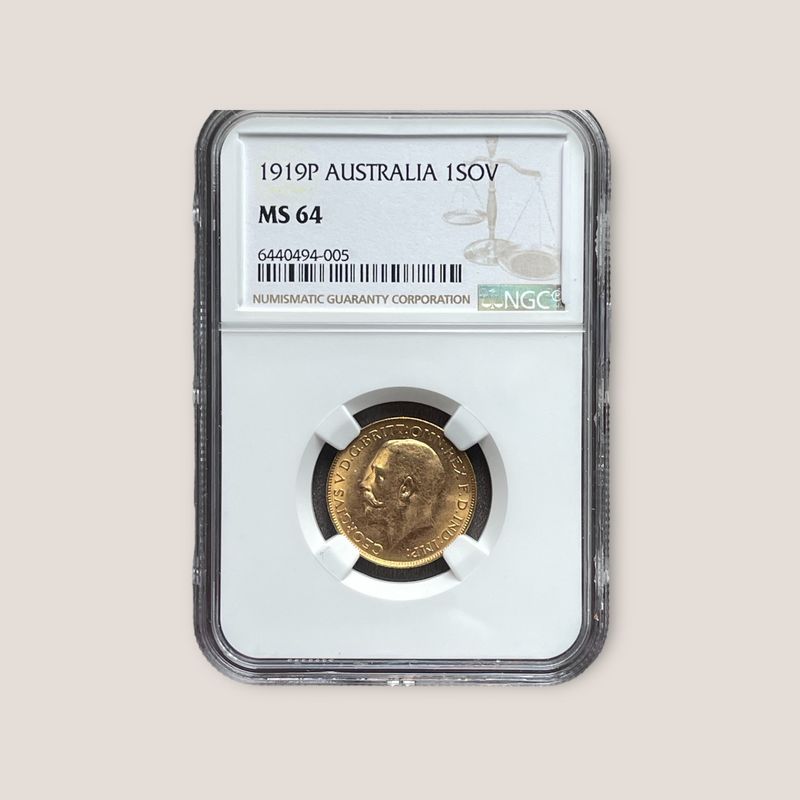 Australia - George V Golden Sovereign 1920P NGC MS63
