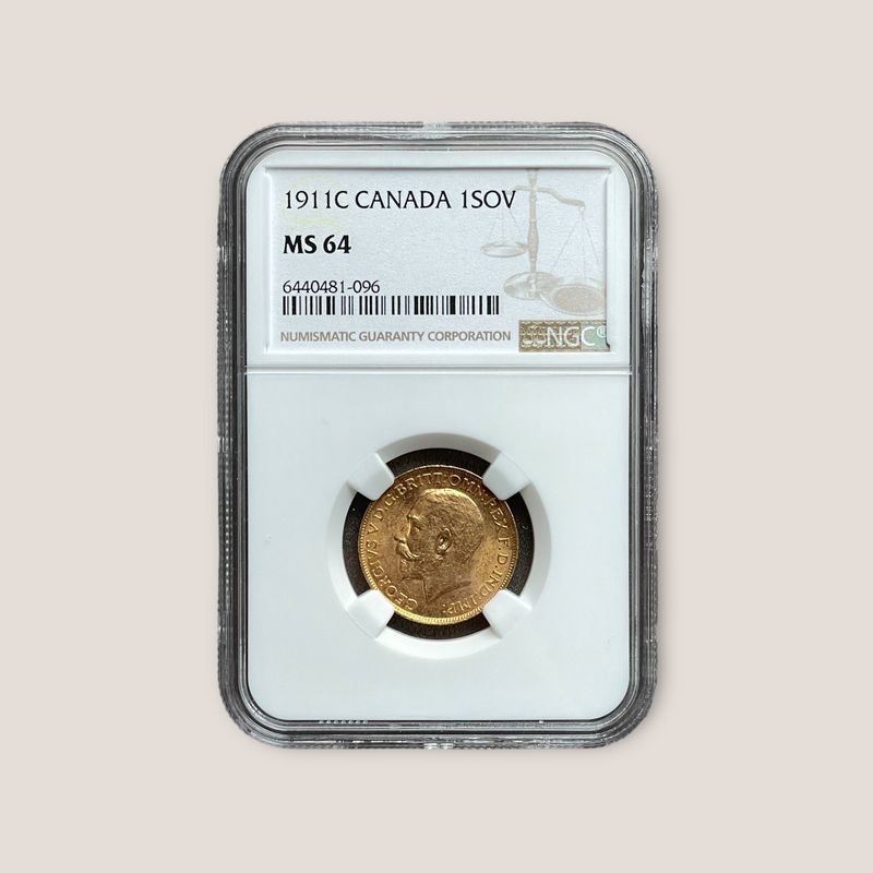 Canada - George V Golden Sovereign 1911C NGC MS64