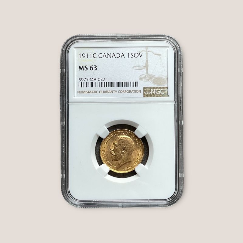 Canada - George V Golden Sovereign 1911C NGC MS63