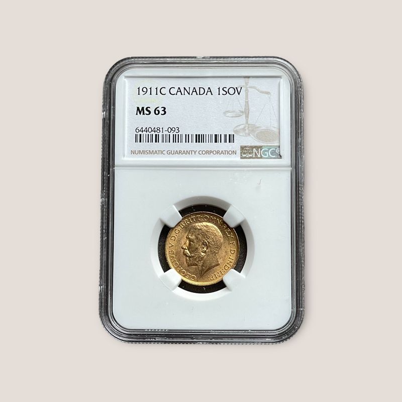 Canada - George V Golden Sovereign 1911C NGC MS63